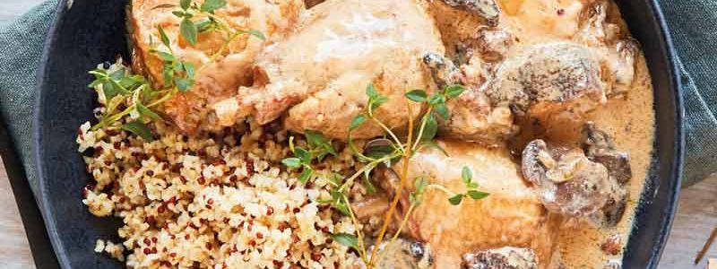 Poulet aux Morilles med quinoa nem mad fra bonzo