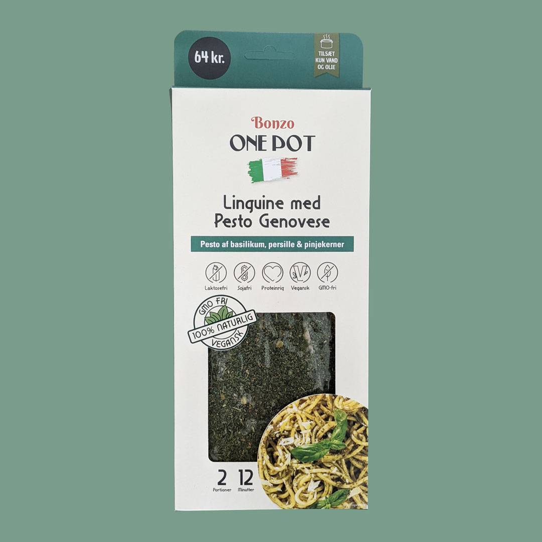 linguine pasta med pesto genovese færdigretter fra bonzo