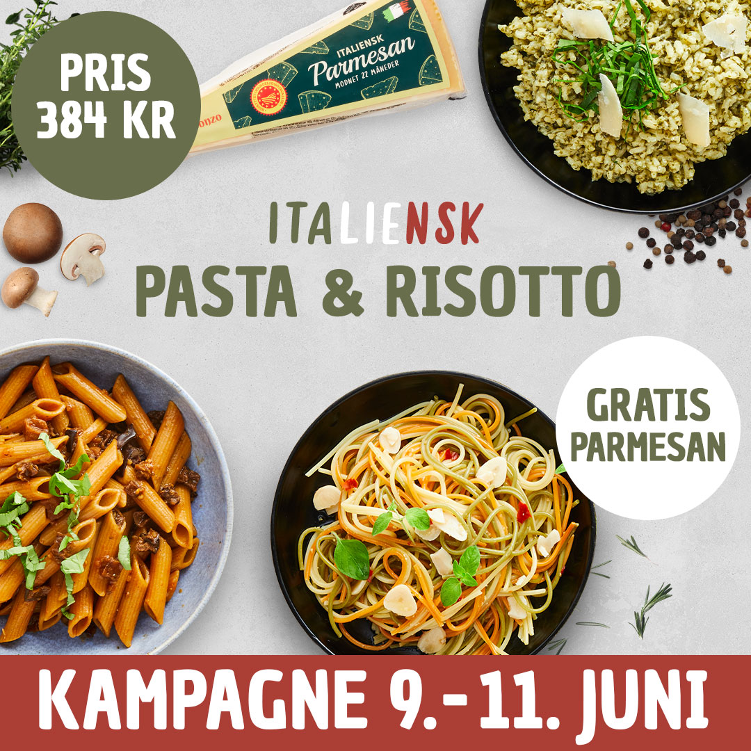 Pasta og Risotto inkl. gratis parmesan 